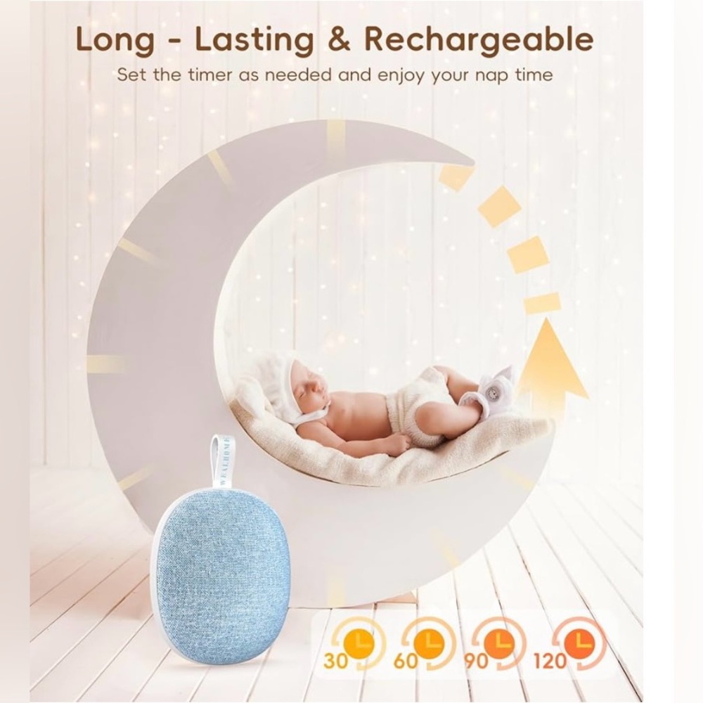 NWT Portable White Noise Sound Baby Sleep Soother, Bluetooth Speaker,purple